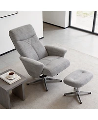 Streamdale Furniture Swivel Chenille Recliner Chair with Ottoman