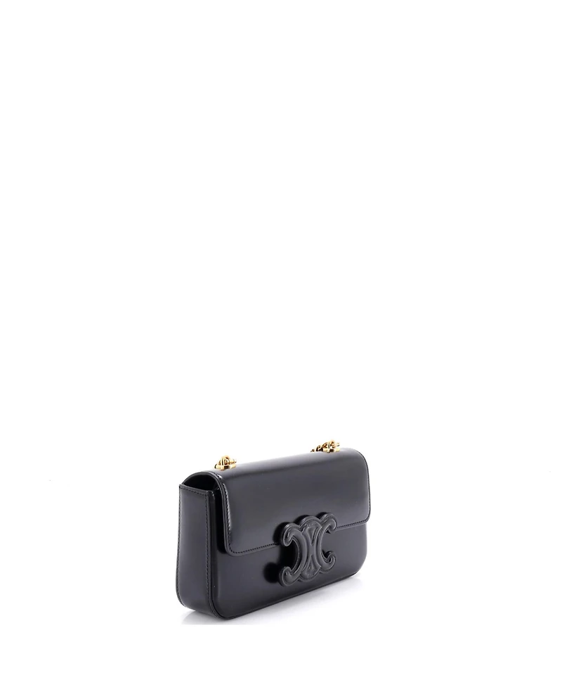 Pre-Owned Celine Small Triomphe Chain Shoulder Bag Leather