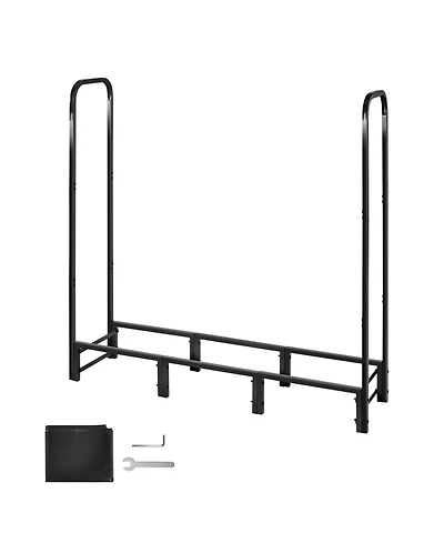 Cozito Firewood Rack with Top Cover, 4 feet Outdoor 1/4 Cord Metal Log Holder
