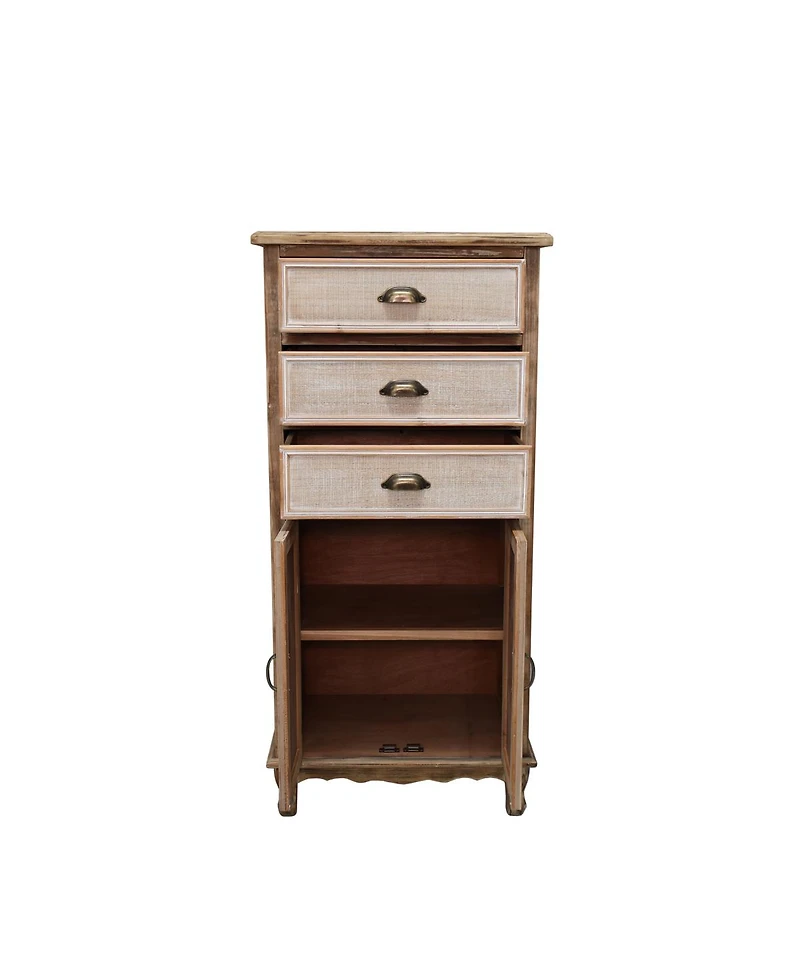 Streamdale Furniture Wooden Storage Cabinet with Cutout Door and 3 Drawers