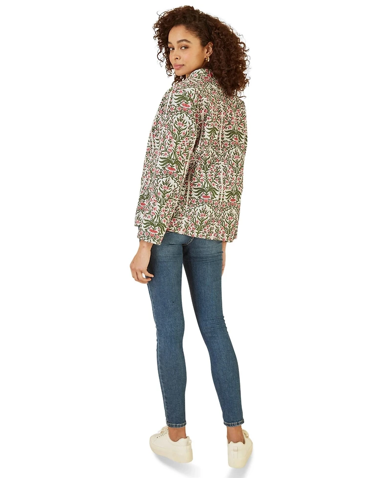 Yumi Women's Long Sleeve Reversible Quilted Jacket