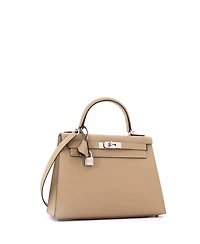 Pre-Owned HERMES Kelly 28 Handbag Epsom with Palladium Hardware
