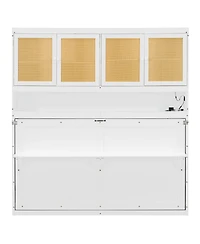 Streamdale Furniture Murphy Bed with Top Cabinet, Foldable, Light and Usb