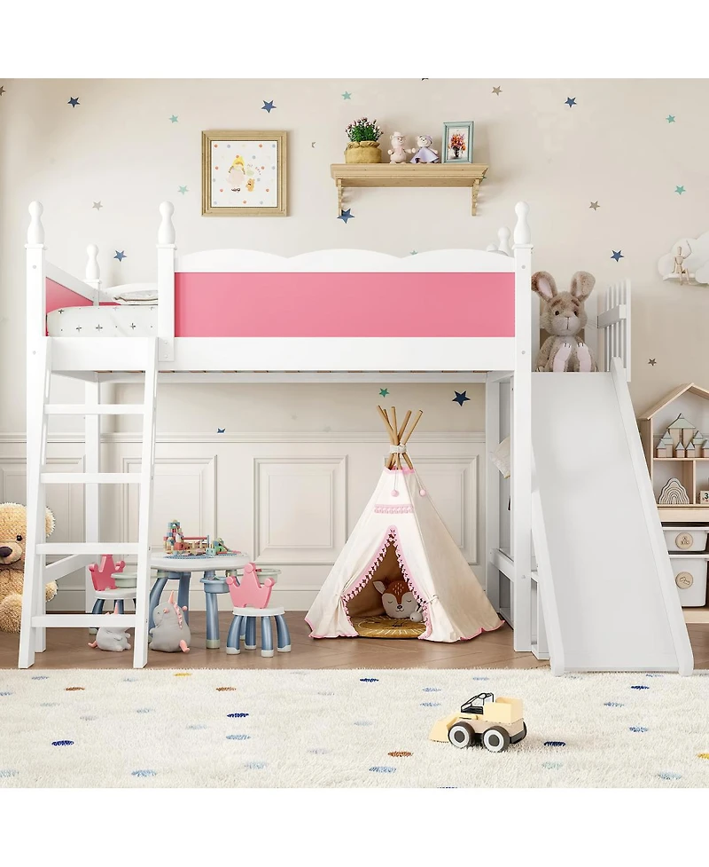 Streamdale Furniture Bed with Storage, Wardrobe, and Slide, Solid Wood