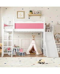Streamdale Furniture Bed with Storage, Wardrobe, and Slide, Solid Wood