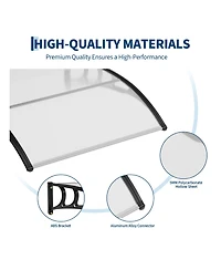 gaomon 40inchx40 inches Window Awning Canopy Exterior, Polycarbonate Cover, for Door Entrance, Clear