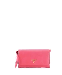 Pre-Owned Prada Small Wallet on Strap Saffiano Leather