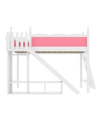 Streamdale Furniture Loft Bed with Storage, Wardrobe, Slide, and Ladder