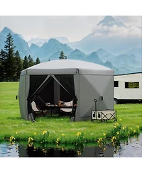 gaomon 13Feet Collapsible Gazebo Tent With 6 Removable Wind Panels For Outdoor Events, Camping, Patio, Backyard