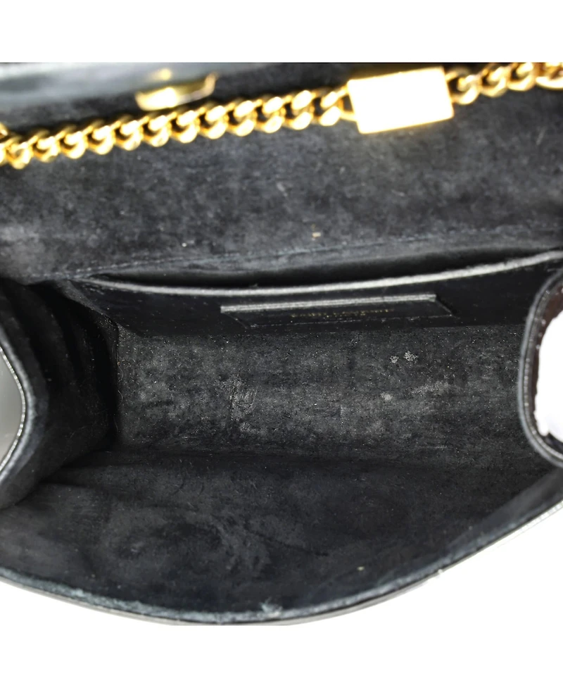 Pre-Owned Saint Laurent Small Classic Monogram Tassel Crossbody Bag Quilted Patent