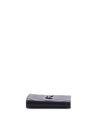 Pre-Owned Saint Laurent Classic Monogram Zipped Card Case Matelasse Chevron Leather