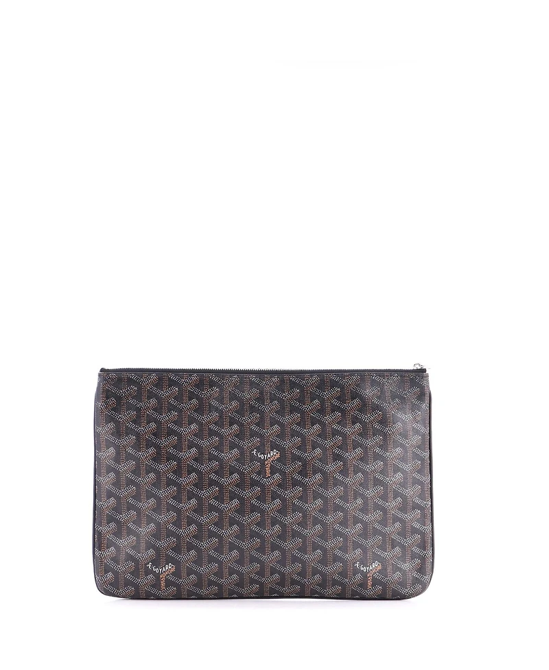 Pre-Owned Goyard Mm Senat Zip Pouch Coated Canvas
