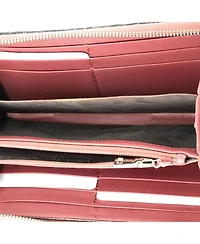 Pre-Owned Gucci Zip Around Wallet Blooms Print Gg Coated Canvas