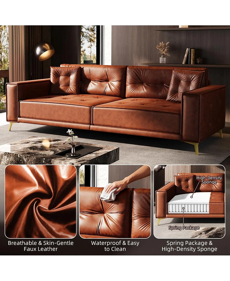 Streamdale Furniture King Size Pull Out Sofa Bed, Faux Leather Sleeper Couch