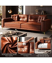 Streamdale Furniture King Size Pull Out Sofa Bed, Faux Leather Sleeper Couch