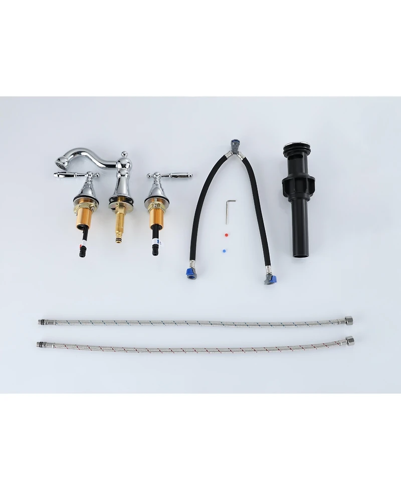 Phying Bathroom Faucet For bathroom Sink With Two Handles And Supply Lines