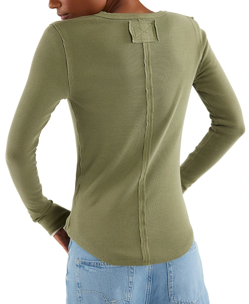 Free People Women's Long-Sleeve Henley Top