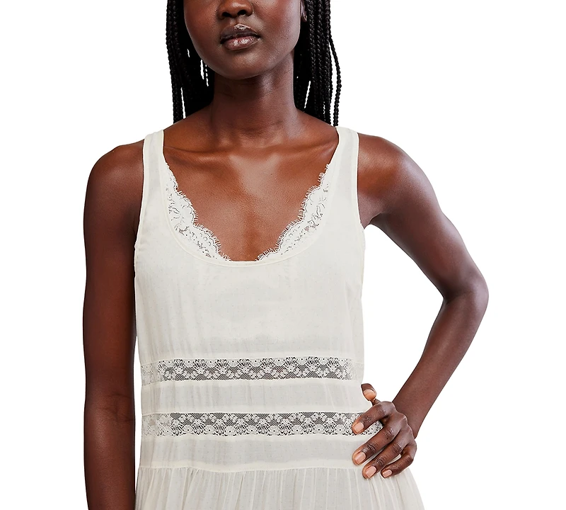 Free People Women's Scoop Neck Voile & Lace Midi Dress