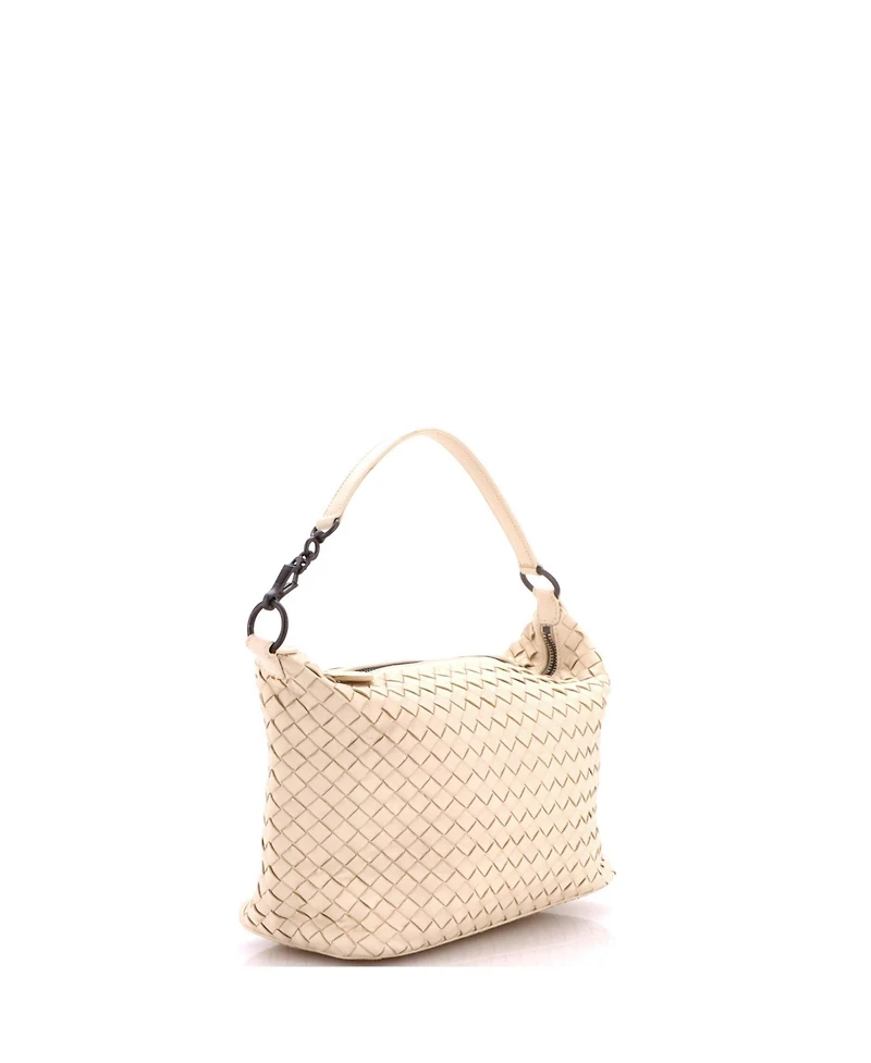 Pre-Owned Bottega Veneta Small Zip Hobo Intrecciato Nappa