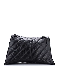 Pre-Owned Balenciaga Crush Chain Flap Bag Quilted Crushed Calfskin