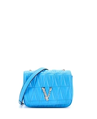 Pre-Owned Versace Mini Virtus Chain Flap Shoulder Bag Quilted Leather