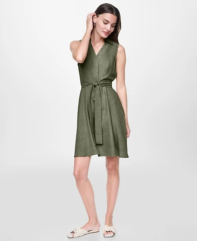 Dkny Women's Sleeveless Button-Front Shirt Dress