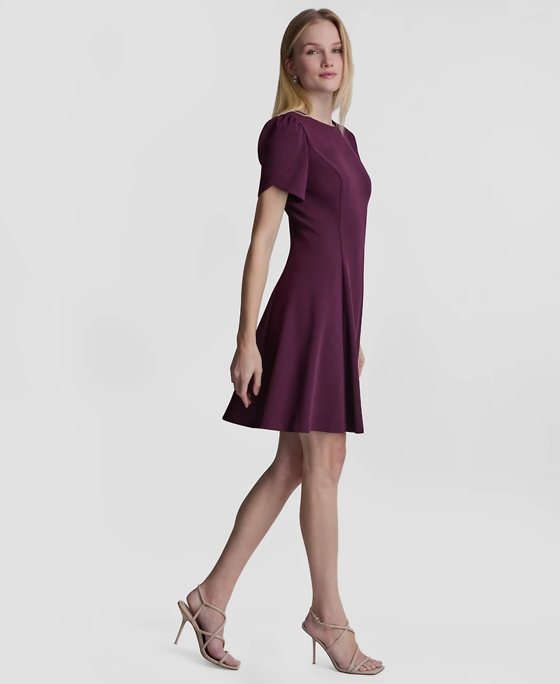 Dkny Women's Tulip Sleeve Fit and Flare Dress