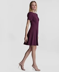 Dkny Women's Tulip Sleeve Fit and Flare Dress