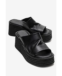 Forever & Always Shoes Women's Marc Leather Wedge Sandal