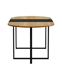 Streamdale Furniture 9 Piece Oval Dining Table Set with 8 Pu Leather Chairs