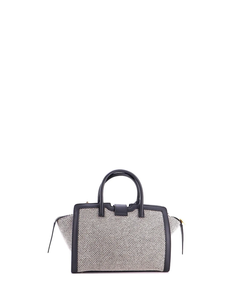 Pre-Owned Saint Laurent Baby Monogram Cabas Downtown Tweed and Leather