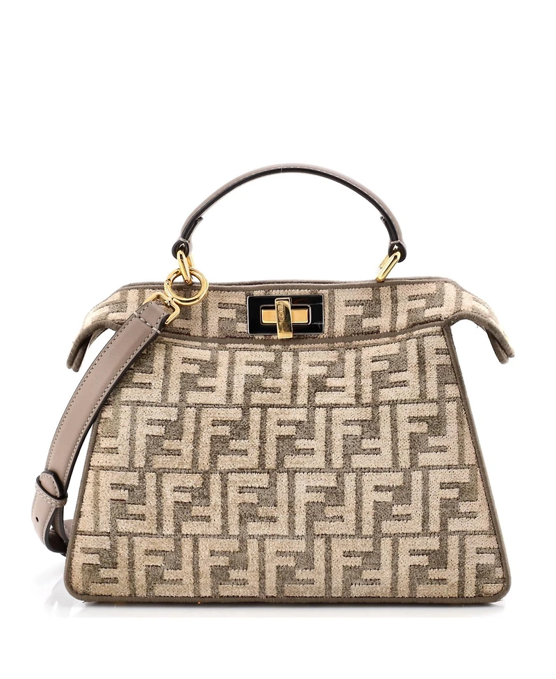 Pre-Owned Fendi Small Peekaboo ISeeU Bag Zucca Tapestry