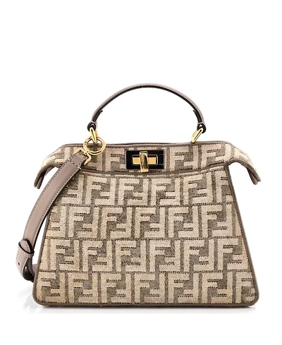 Pre-Owned Fendi Small Peekaboo ISeeU Bag Zucca Tapestry