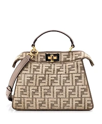 Pre-Owned Fendi Small Peekaboo ISeeU Bag Zucca Tapestry