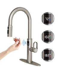 Phying 360 Swivel Touchless Kitchen Faucet Anti Rust Corrosion Resistant Sensor Sink Faucet with Automatic Sprayer