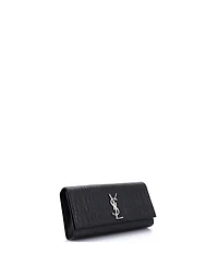 Pre-Owned Saint Laurent Long Classic Monogram Clutch Embossed Leather