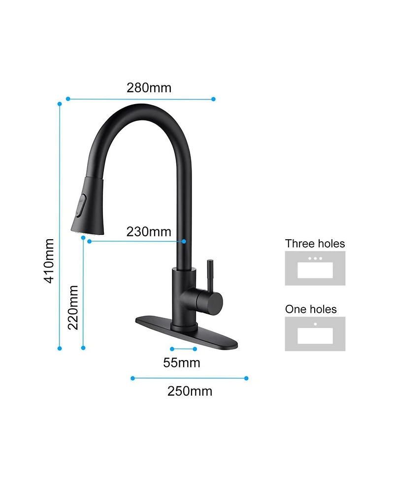 Phying High Arc Single Handle Kitchen Sink Faucet Single Level Stainless Steel Pull down Sprayer Faucet Brushed Nickel Finish