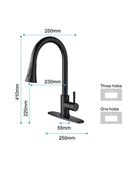 Phying High Arc Single Handle Kitchen Sink Faucet Single Level Stainless Steel Pull down Sprayer Faucet Brushed Nickel Finish