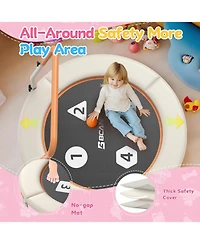 Bcan BT1 36" Toddler Trampoline, Astm Certified Foldable Kids Trampoline with Adjustable Handle, Indoor Outdoor Gift for 1-6 Years Old