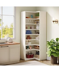 Slickblue L Shaped Corner Bookcase with 9 Tier Storage and Display Shelves