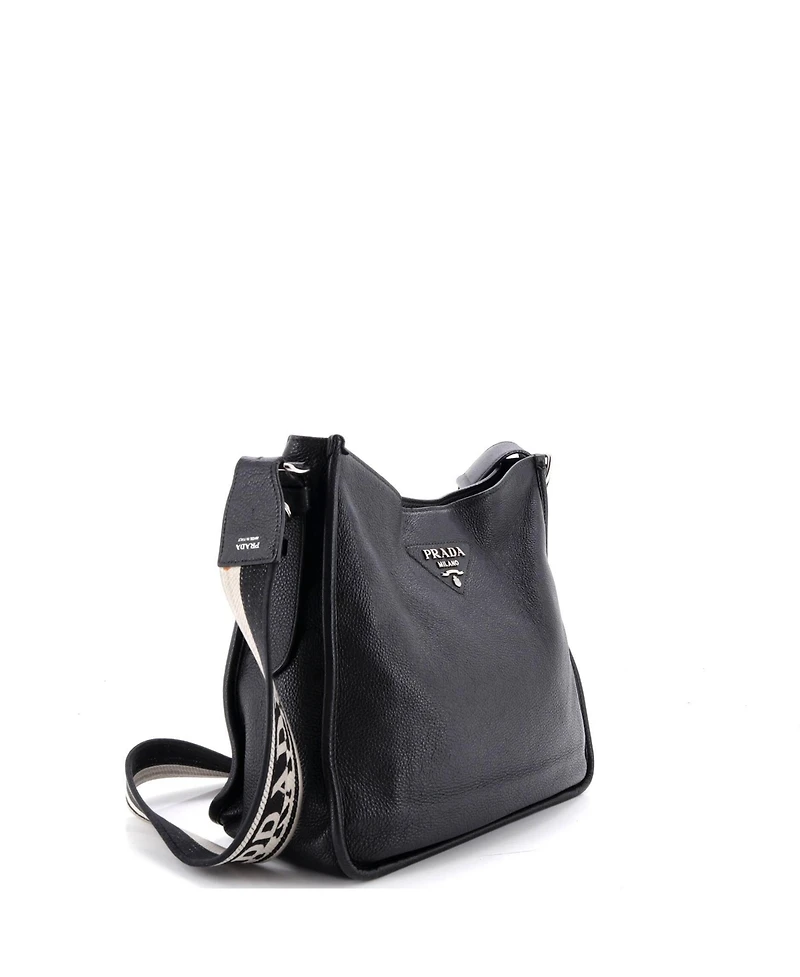 Pre-Owned Prada Medium Logo Strap Crossbody Bag Vitello Daino