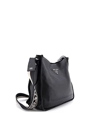 Pre-Owned Prada Medium Logo Strap Crossbody Bag Vitello Daino