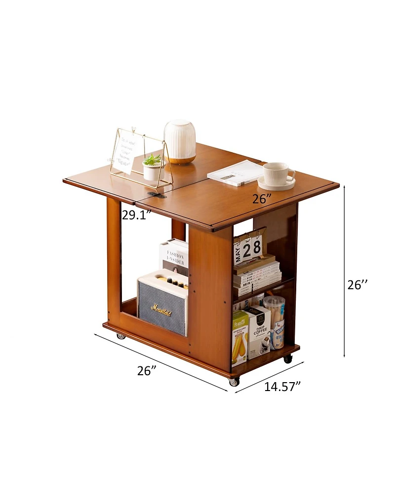 Streamdale Furniture Bamboo Folding Bed/Sofa Table with Storage