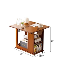 Streamdale Furniture Bamboo Folding Bed/Sofa Table with Storage