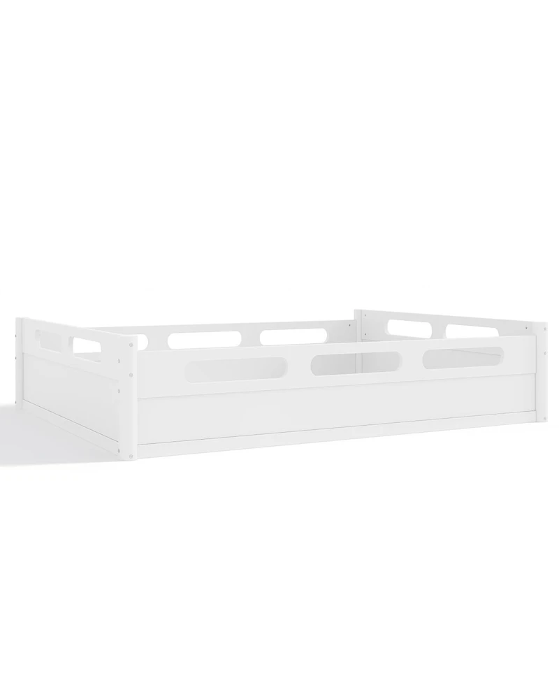 Streamdale Furniture Platform Bed with Guardrails, Low Profile, No Box Spring Needed