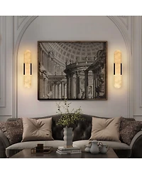 Busdays Inch Natural Marble Wall Sconce Set of Two Indoor Modern Bathroom Lighting for Living Room Bedroom Hallway Stairs