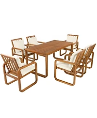Streamdale Furniture 7-Piece Patio Dining Set with Removable Cushions