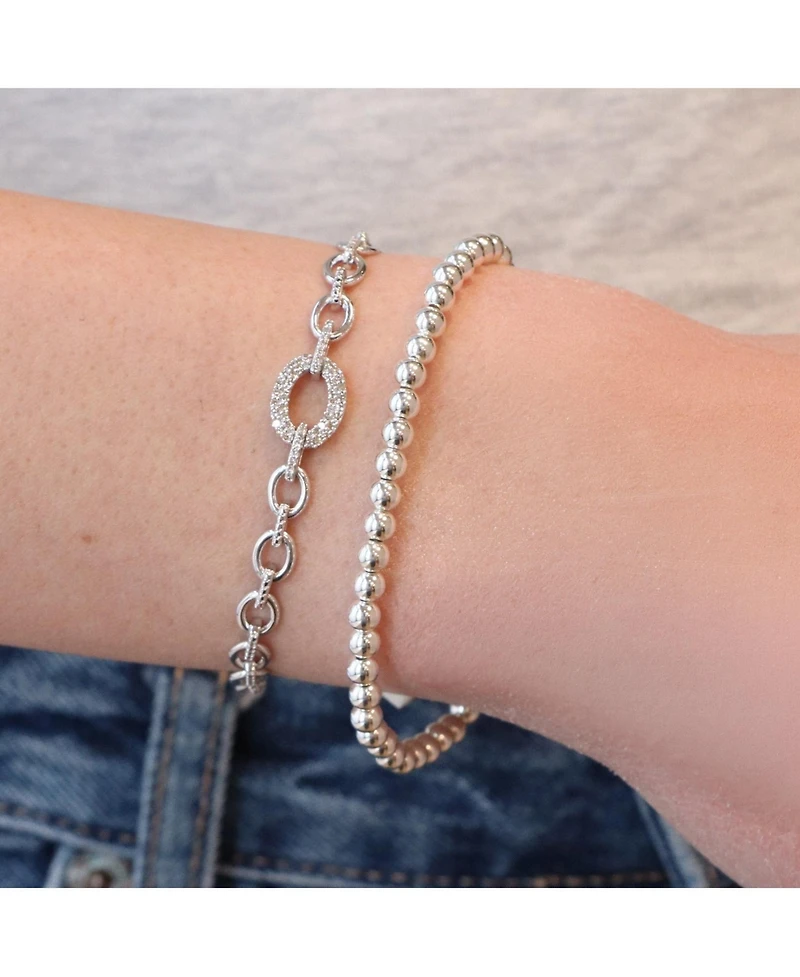 The Lovery Ball Bead Stretch Bracelet Sterling Silver