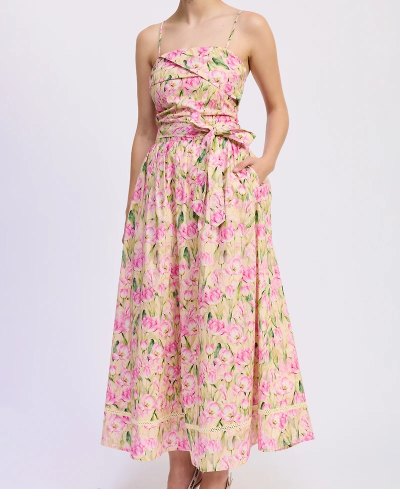 En Saison Women's Arya Straight Neck Maxi Dress