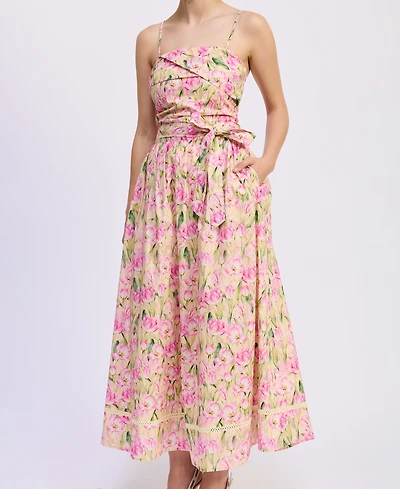 En Saison Women's Arya Straight Neck Maxi Dress